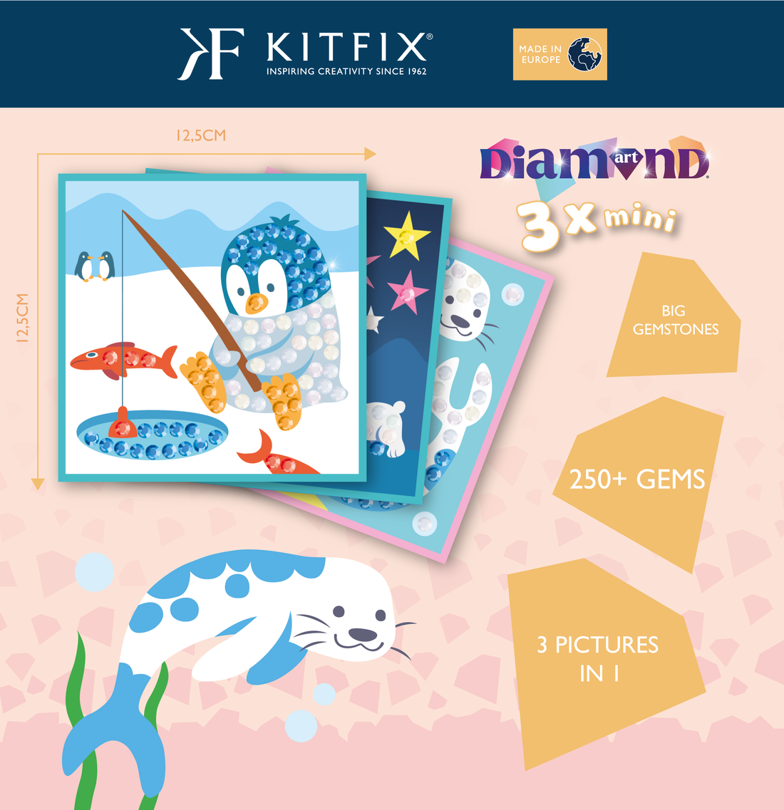Arktis-Spaß 3-in-1 Diamond Art Bastelset